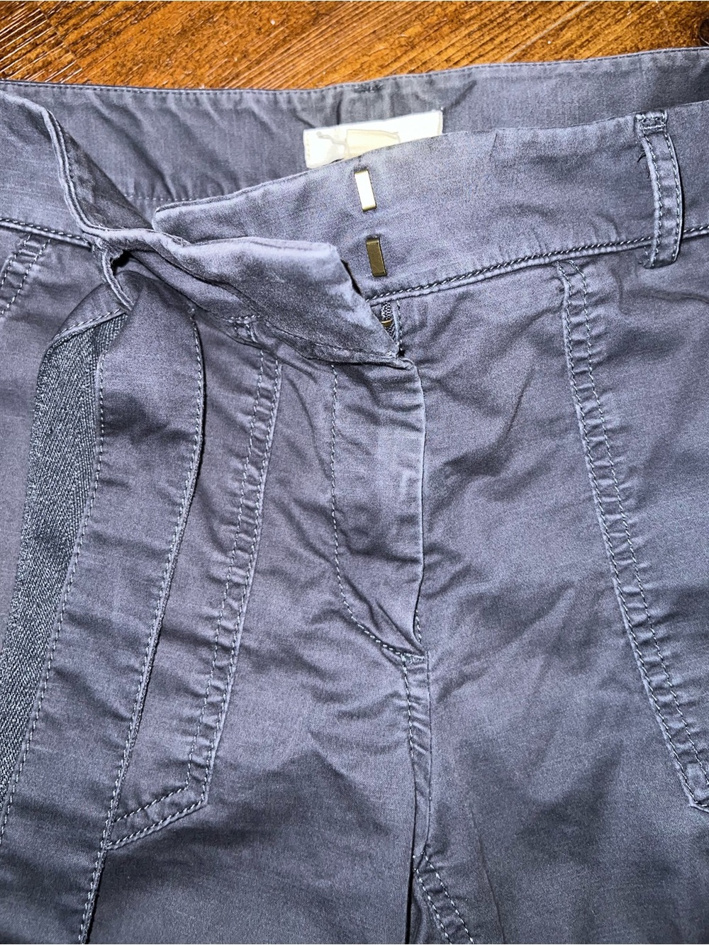 LOFT Charcoal Gray Tie-Waist Relaxed Fit Trouser Casual Pants Size 8 - Picture 6 of 8